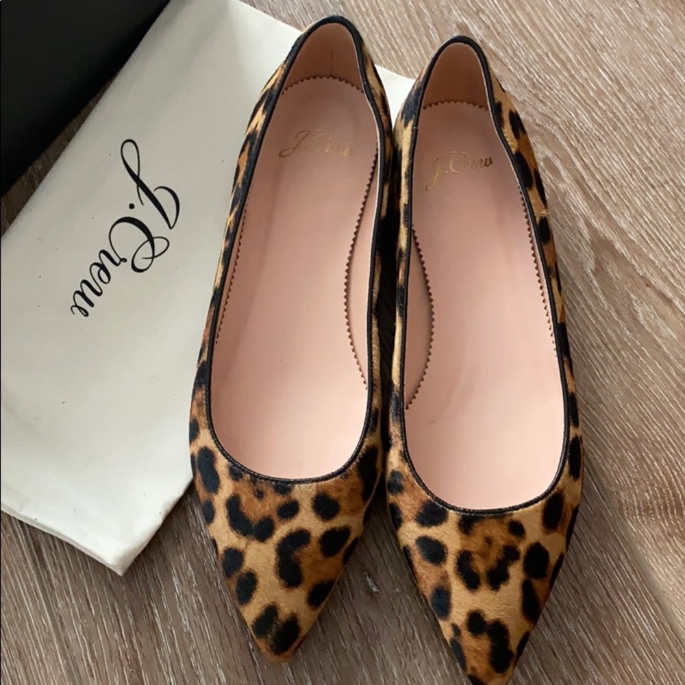 JCREW Pointy Toe Flat in Haircalf - Size:6.5